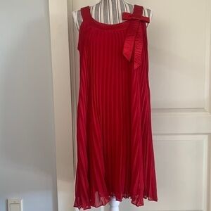 ROBBIE bee red pleated cocktail dress